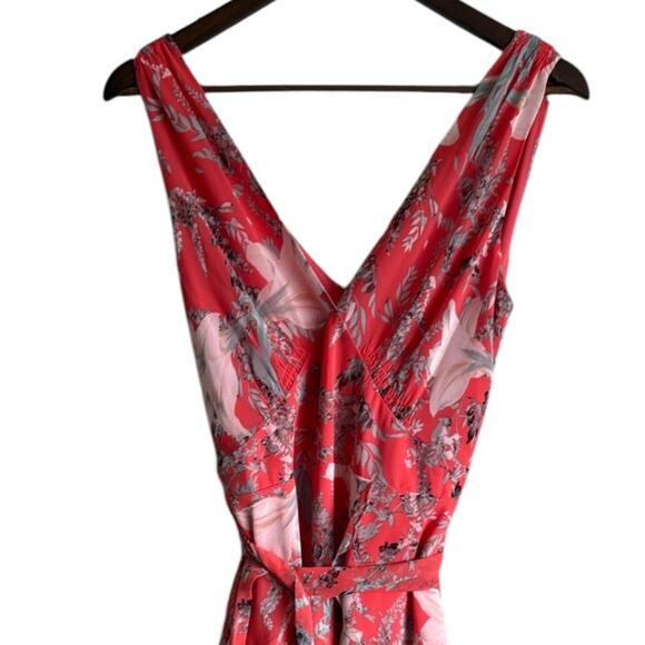 WHBM Pink Flirty Floral Print Midi Dress Sz 6 - Picture 6 of 9